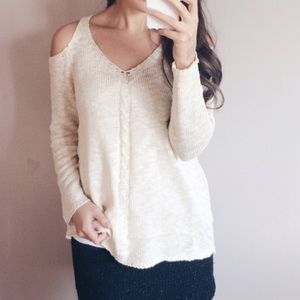 Cold shoulder sweater